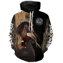 Load image into Gallery viewer, Chocolate Labradoodle Hunting Dog Custom Name Hoodie Shirt for Hunter FSD4763