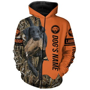 Black Labrador Retriever Hunting Dog Customized Name Zip Up Hoodie Shirt FSD4074