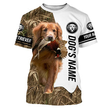 Load image into Gallery viewer, Pheasant Hunting with Red Golden Retriever Dog Custom Name Camo Full Printing Shirts, Hoodie FSD3678