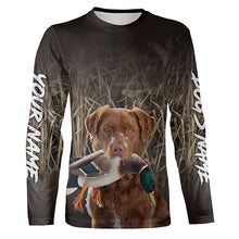 Load image into Gallery viewer, Duck Hunting Waterfowl Camo Chesapeake Bay Retriever Dog Hunting Shirts, Personalized Duck Hunting clothes FSD4544