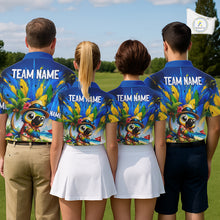 Load image into Gallery viewer, Funny Hawaiian Bird Golf Jersey, Personalized Tropical Parrot Mens Golf Polo Shirt NHT1190