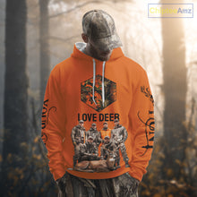 Load image into Gallery viewer, Deer Hunting Orange Hoodie, Long Sleeve Shirt Custom Name, Team Name Gilf For Hunter  NHT05