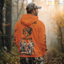 Load image into Gallery viewer, Deer Hunting Orange Hoodie, Long Sleeve Shirt Custom Name, Team Name Gilf For Hunter  NHT05