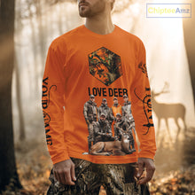 Load image into Gallery viewer, Deer Hunting Orange Hoodie, Long Sleeve Shirt Custom Name, Team Name Gilf For Hunter  NHT05