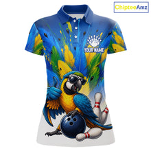 Load image into Gallery viewer, Women's custom green funny parrot bowling jersey – front view
