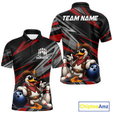 Load image into Gallery viewer, Men's personalized cowboy duck bowling jersey – close-up design