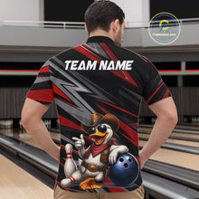 Load image into Gallery viewer, Personalized Team Jersey Men's Custom Cowboy Duck Bowling Polo &amp; 1/4 Zip Shirt |Red NHT1204