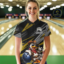 Load image into Gallery viewer, Personalized Team Jersey Women's Custom Cowboy Duck Bowling Polo &amp; 1/4 Zip Shirt |Yellow NHT1207
