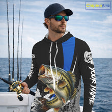 Load image into Gallery viewer, Personalized Bass Fishing Jersey, Bass Hooded Fishing Shirt Long Sleeve Fishing Apparel For Men NHT872