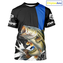 Load image into Gallery viewer, Personalized Bass Fishing Jersey, Bass Fishing T-Shirts Fishing Apparel For Men NHT872