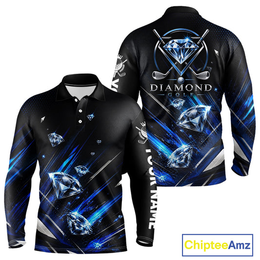 Funny Men’s Diamond Golf Polo Shirt –  Performance Golf Shirt, Golf Top NHT878