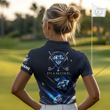 Load image into Gallery viewer, Funny Womens Diamond Golf Polo Shirt –  Performance Golf Shirt, Golf Top NHT878