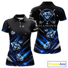 Load image into Gallery viewer, Funny Womens Diamond Golf Polo Shirt –  Performance Golf Shirt, Golf Top NHT878