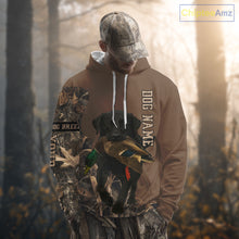 Load image into Gallery viewer, Custom Photo of Brown Hunting Dog and Your Name Shirt for Duck Hunters  NHT337