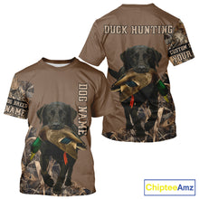 Load image into Gallery viewer, Custom Photo of Brown Hunting Dog and Your Name Shirt for Duck Hunters  NHT337