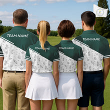 Load image into Gallery viewer, Green White Golf Pattern Womens Golf Tops Custom Gentleme Golf Shirts, Green Golf Tops NHT884