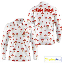 Load image into Gallery viewer, Funny Mushroom Mens Golf Polo Shirt, Personalized Mushroom Red White Pattern Golf Jersey NHT888