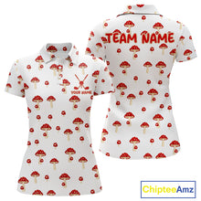 Load image into Gallery viewer, Funny Mushroom Womens Golf Polo Shirt, Personalized Mushroom Red White Pattern Golf Jersey NHT888