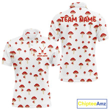 Load image into Gallery viewer, Funny Mushroom Mens Golf Polo Shirt, Personalized Mushroom Red White Pattern Golf Jersey NHT888
