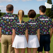 Load image into Gallery viewer, Funny Neon Mushroom Pattern Mens Golf Polo Shirt – Custom Name, Team Name For Golfer NHT889
