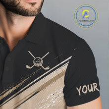 Load image into Gallery viewer, Funny Raccoon Golf Polo Shirt Custom Name Golf Beer Polo Gift For Men Black Beige Golf Jersey  NHT891