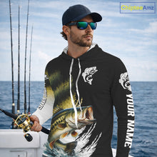 Load image into Gallery viewer, Largemouth Bass Fishing Shirts Hooded Long Sleeve For Men, Beautiful Bass Fishing Shirts  NHT529