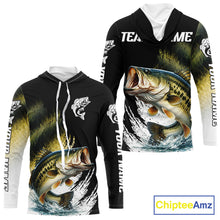 Load image into Gallery viewer, Largemouth Bass Fishing Shirts Hooded Long Sleeve For Men, Beautiful Bass Fishing Shirts  NHT529