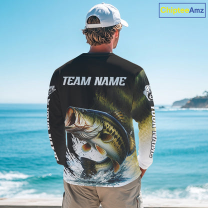Largemouth Bass Fishing Shirts Long Sleeve For Men, Beautiful Bass Fishing Shirts  NHT529