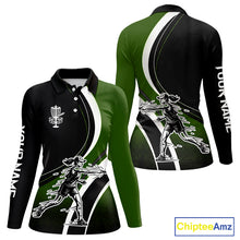Load image into Gallery viewer, Green Womens Disc Golf Polo Shirt Customized Disc Golf Shirts For Women Disc Golfing Gifts NHT895