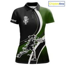 Load image into Gallery viewer, Green Womens Disc Golf Polo Shirt Customized Disc Golf Shirts For Women Disc Golfing Gifts NHT895