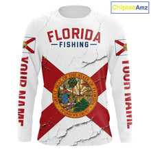 Load image into Gallery viewer, Florida Fishing Shirt Patriotic Florida Flag Long Sleeve UV Protection Fishing Jersey