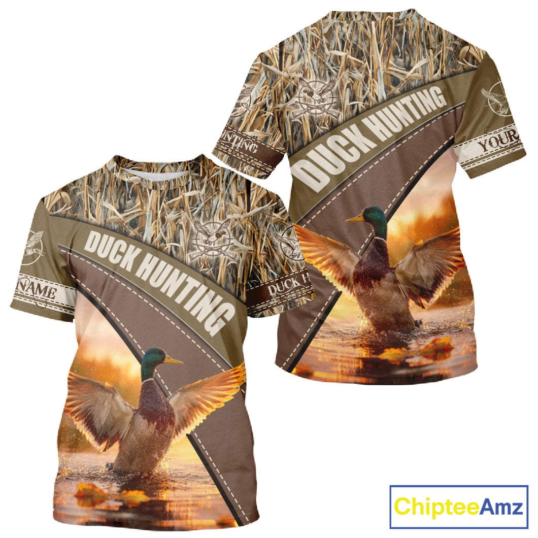 Mallard Duck Hunting Shirt Camo Custom Name Hunting Clothes For Hunters Best Gift NHT114