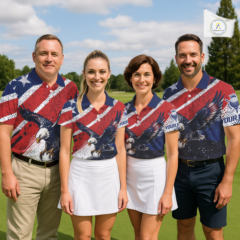 Mens Golf Polo Shirt Custom American Eagle Golf Shirts Personalized Golf Clubs Team Golf Top NHT902