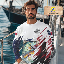 Load image into Gallery viewer, Custom Texas Flag Crappie Fishing Shirts, Texas Crappie Fishing Shirts Long Sleeve For Team NHT910