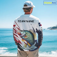 Load image into Gallery viewer, Custom Texas Flag Crappie Fishing Shirts, Texas Crappie Fishing Shirts Long Sleeve For Team NHT910