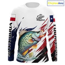 Load image into Gallery viewer, Custom Texas Flag Crappie Fishing Shirts, Texas Crappie Fishing Shirts Long Sleeve For Team NHT910