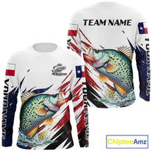 Load image into Gallery viewer, Custom Texas Flag Crappie Fishing Shirts, Texas Crappie Fishing Shirts Long Sleeve For Team NHT910