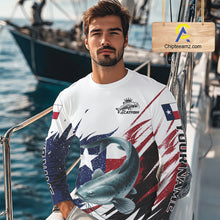 Load image into Gallery viewer, Custom Texas Flag Catfish Fishing Shirts, Texas Catfish Fishing Shirts Long Sleeve For Team NHT912
