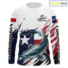 Load image into Gallery viewer, Custom Texas Flag Catfish Fishing Shirts, Texas Catfish Fishing Shirts Long Sleeve For Team NHT912