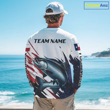 Load image into Gallery viewer, Custom Texas Flag Chinook Salmon Fishing Shirts, Texas Salmon Fishing Shirts Long Sleeve For Team NHT914