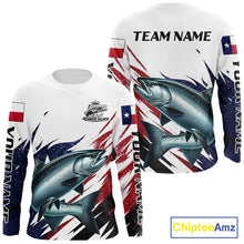 Load image into Gallery viewer, Custom Texas Flag Chinook Salmon Fishing Shirts, Texas Salmon Fishing Shirts Long Sleeve For Team NHT914