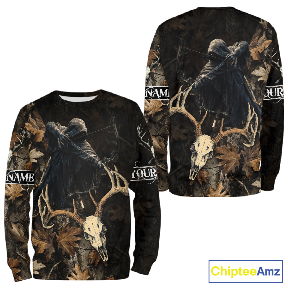 Deer Hunting Grim Reaper Camouflage Shirts for Deer Hunters, Hunting Hoodie For Men NHT358