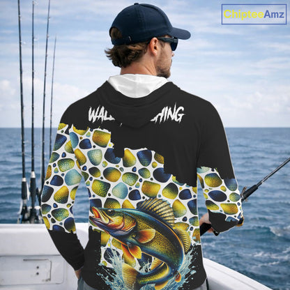 Personalized Walleye Fishing Shirt Long Sleeve, Fishing Shirts For Men NHT413