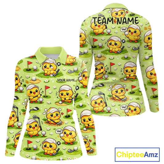 Funny Chicken Golf Polo Shirt For Womens, Cute Chicken With Golf Shirts For Team NHT542
