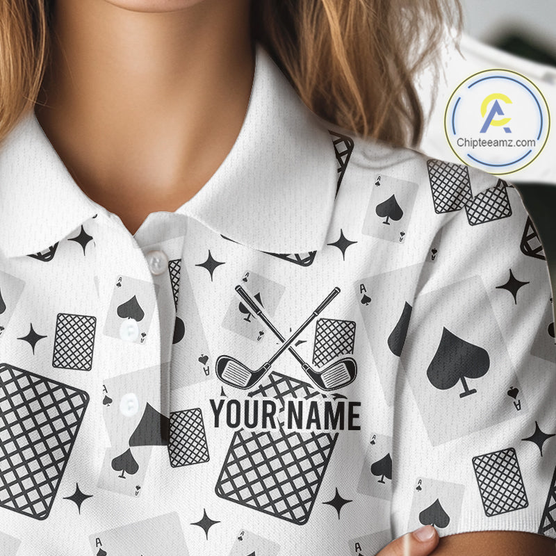 Personalized Poker Womens Golf Polo Shirt Funny Golf Top For Team, Golfer Gift For Womens NHT754