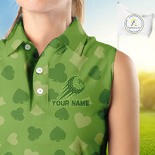 Load image into Gallery viewer, Personalized Poker Green Sleeveless Womens  Golf Polo Shirt, Funny Golf Top For Family Team Shirt NHT756