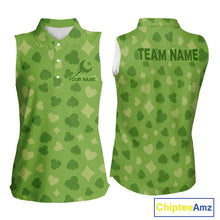 Load image into Gallery viewer, Personalized Poker Green Sleeveless Womens  Golf Polo Shirt, Funny Golf Top For Family Team Shirt NHT756