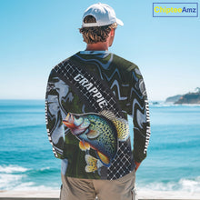 Load image into Gallery viewer, Crappie Fishing Shirts Long Sleeve Abstract Green Camo Performance Jersey For Men NHT924