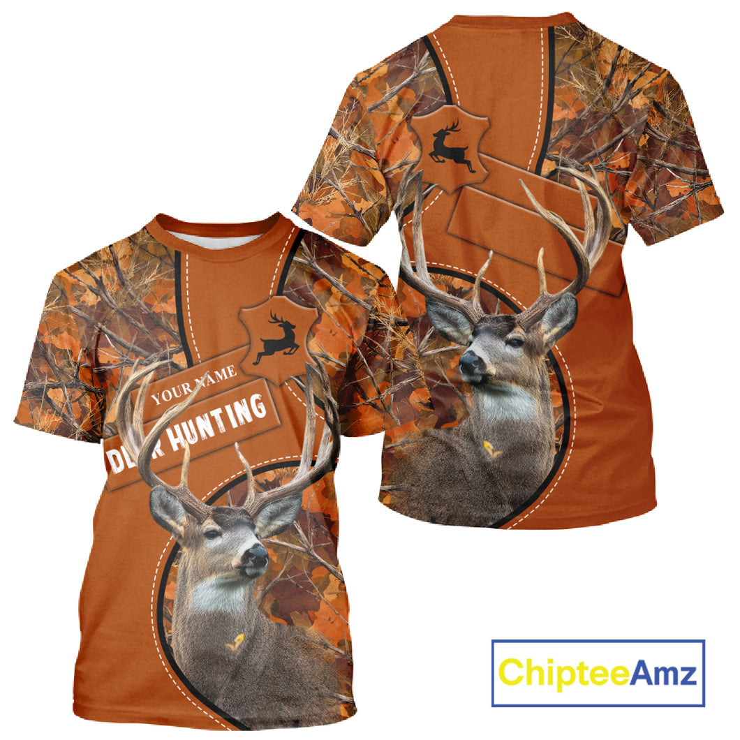 Whitetail Deer Hunting Shirt Orange Camo 3D All Over Print Personalized Gift for Hunters NHT38