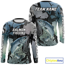 Load image into Gallery viewer, Chinook Salmon Fishing Shirt Gray Camo Custom Name, Chinook Salmon Fishing Team Jerseys NHT478